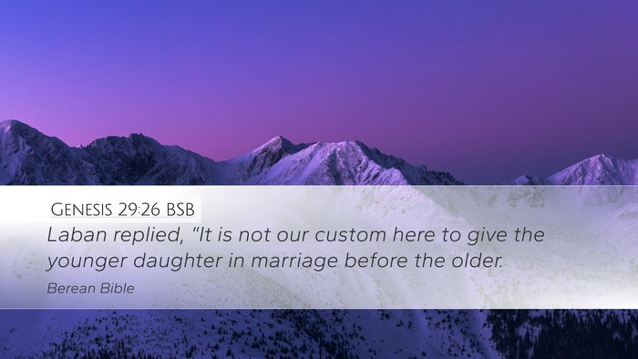 Genesis 29:26 BSB Bible Verse Image