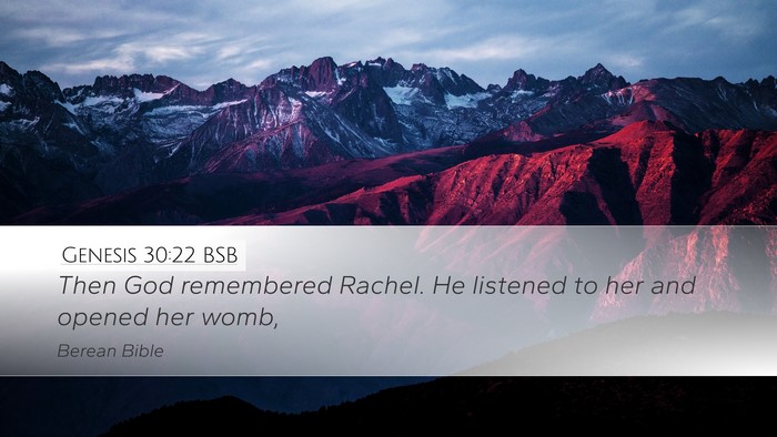 Genesis 30:22 BSB Bible Verse Image