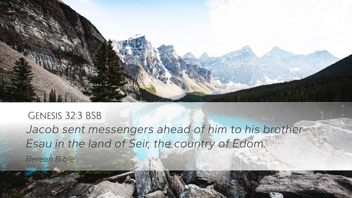 Genesis 32:3 BSB Bible Verse Image