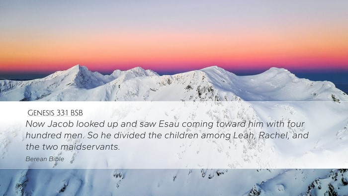 Genesis 33:1 BSB Desktop Wallpaper - Now Jacob looked up and saw Esau coming toward - Desktop Bible Verse Wallpaper
