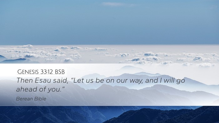 Genesis 33:12 BSB Desktop Wallpaper - Then Esau said, “Let us be on our way, and I - Desktop Bible Verse Wallpaper