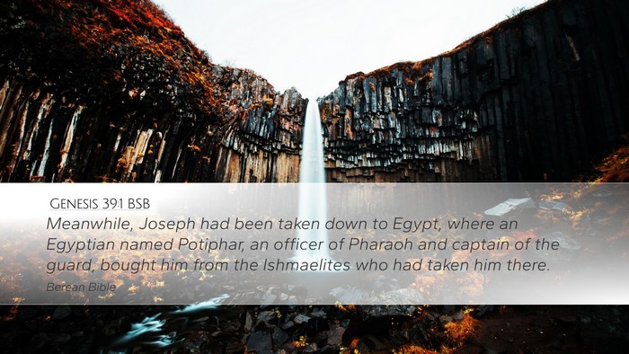 Genesis 39:1 BSB Desktop Wallpaper - Meanwhile, Joseph had been taken down to Egypt, - Desktop Bible Verse Wallpaper