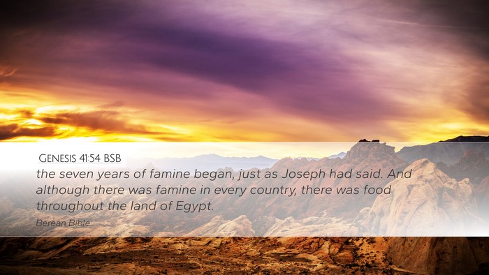 Genesis 41:54 BSB Bible Verse Image