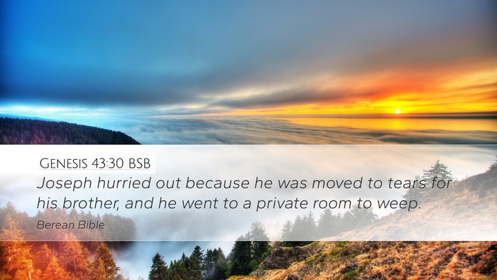 Genesis 43:30 BSB Bible Verse Image
