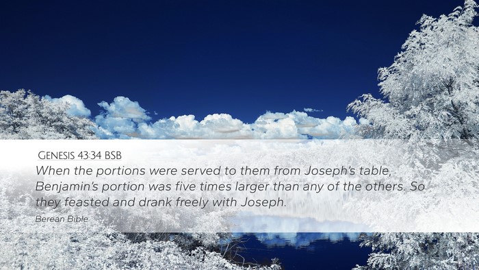 Genesis 43:34 BSB Bible Verse Image