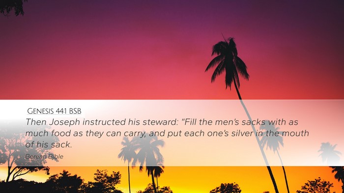 Genesis 44:1 BSB Desktop Wallpaper - Then Joseph instructed his steward: “Fill the - Desktop Bible Verse Wallpaper