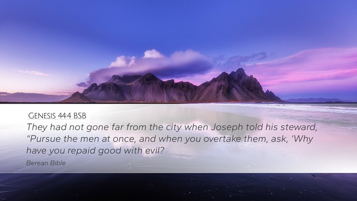 Genesis 44:4 BSB Bible Verse Image