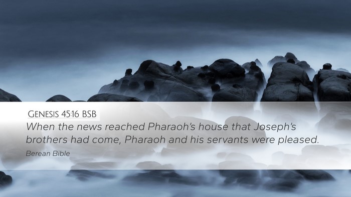Genesis 45:16 BSB Bible Verse Image