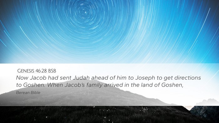 Genesis 46:28 BSB Bible Verse Image