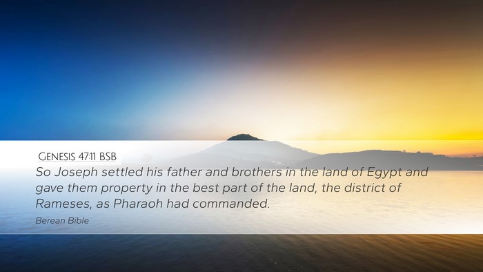 Genesis 47:11 BSB Bible Verse Image