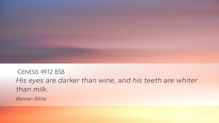 Genesis 49:12 BSB Bible Verse Image