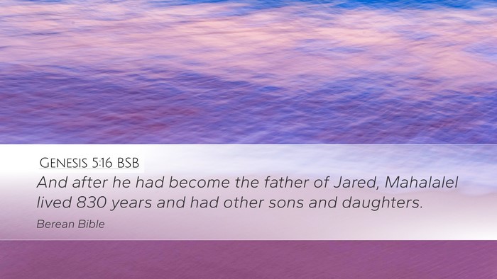 Genesis 5:16 BSB Desktop Wallpaper - And after he had become the father of Jared, - Desktop Bible Verse Wallpaper
