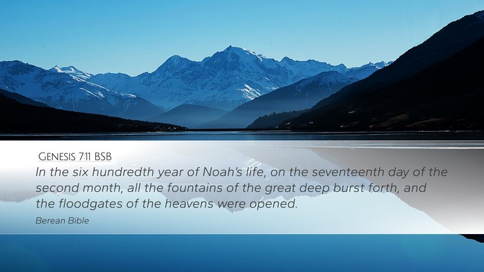 Genesis 7:11 BSB Bible Verse Image