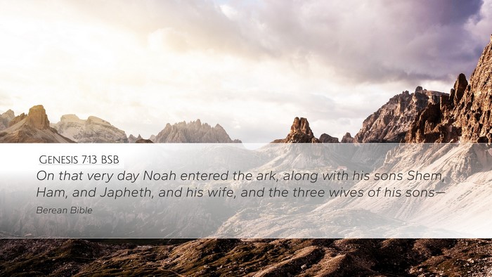 Genesis 7:13 BSB Bible Verse Image