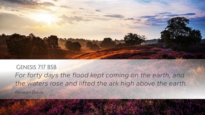 Genesis 7:17 BSB Bible Verse Image