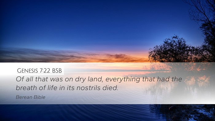 Genesis 7:22 BSB Desktop Wallpaper - Of all that was on dry land, everything that had - Desktop Bible Verse Wallpaper