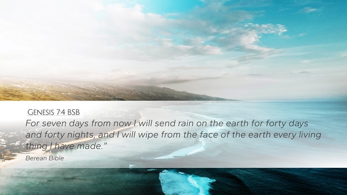 Genesis 7:4 BSB Bible Verse Image