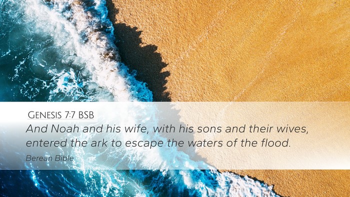 Genesis 7:7 BSB Bible Verse Image