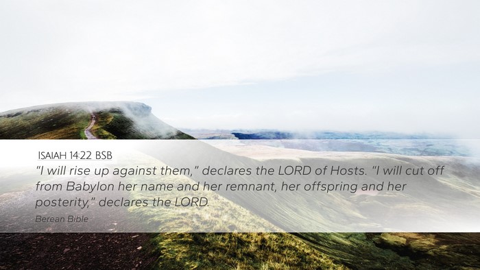 Isaiah 14:22 BSB Bible Verse Image