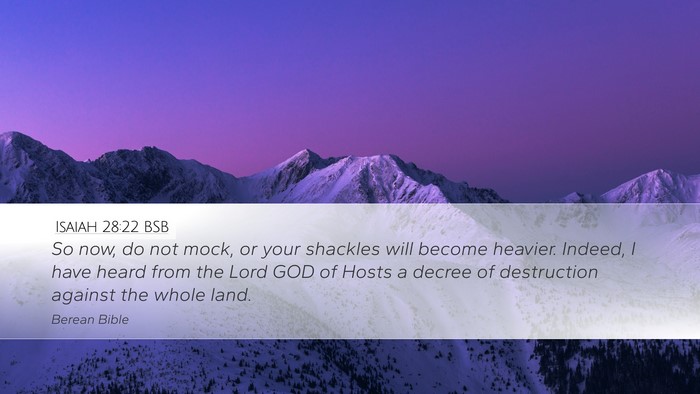 Isaiah 28:22 BSB Bible Verse Image