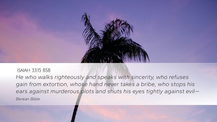 Isaiah 33:15 BSB Bible Verse Image