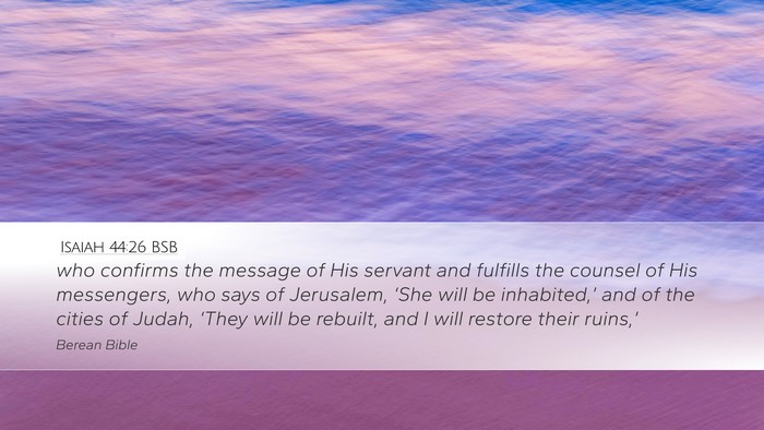 Isaiah 44:26 BSB Bible Verse Image