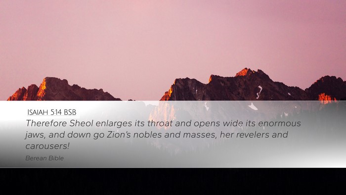 Isaiah 5:14 BSB Bible Verse Image