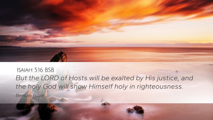 Isaiah 5:16 BSB Bible Verse Image