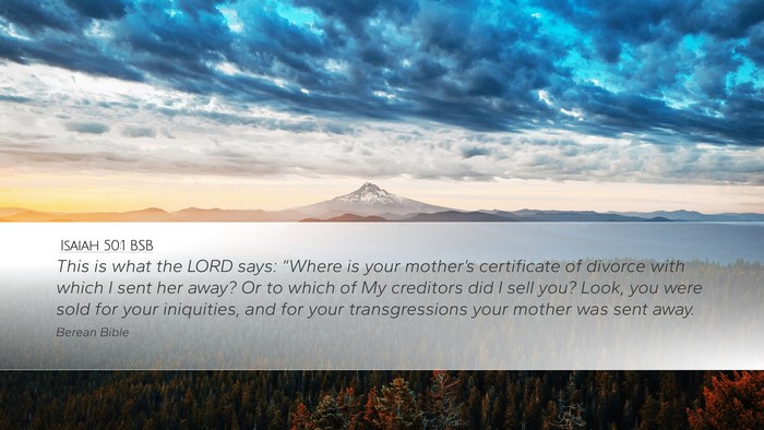 Isaiah 50:1 BSB Bible Verse Image