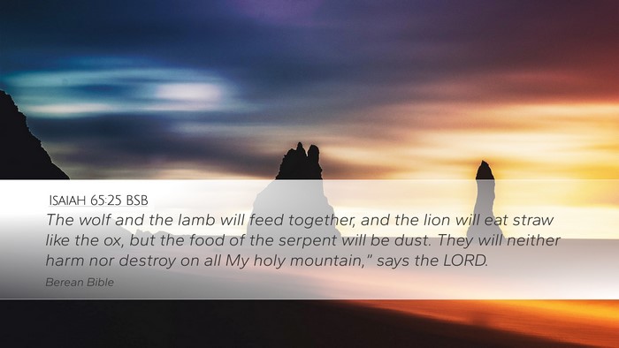 Isaiah 65:25 BSB Bible Verse Image