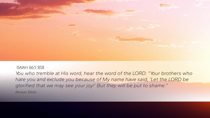 Isaiah 66:5 BSB Bible Verse Image