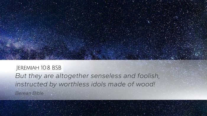 Jeremiah 10:8 BSB Bible Verse Image