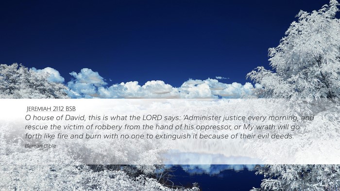 Jeremiah 21:12 BSB Bible Verse Image