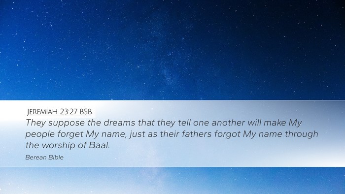 Jeremiah 23:27 BSB Bible Verse Image