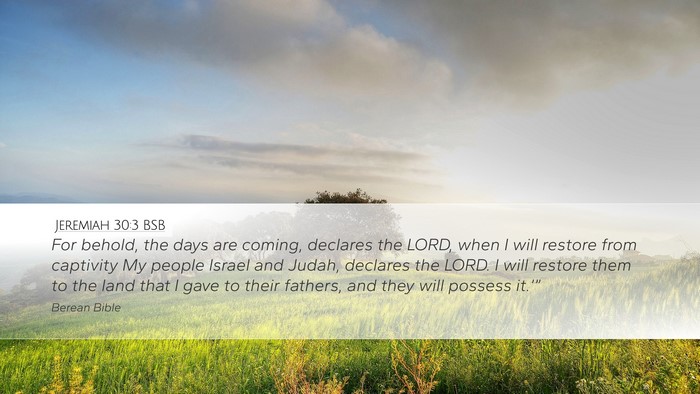 Jeremiah 30:3 BSB Bible Verse Image