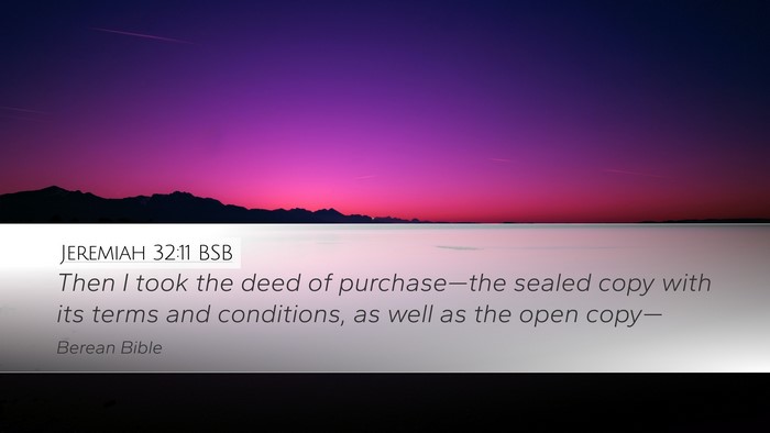 Jeremiah 32:11 BSB Desktop Wallpaper - Then I took the deed of purchase—the sealed - Desktop Bible Verse Wallpaper