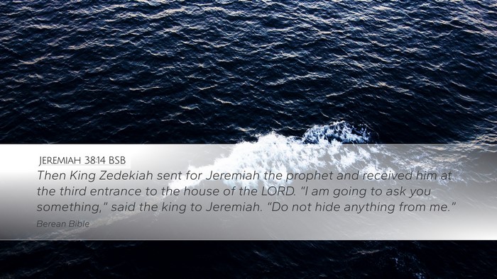 Jeremiah 38:14 BSB Bible Verse Image