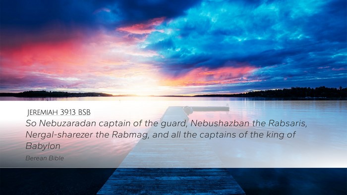 Jeremiah 39:13 BSB Bible Verse Image