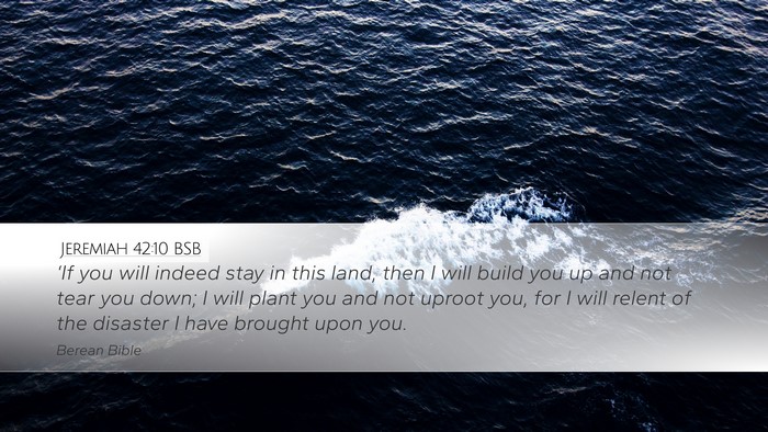 Jeremiah 42:10 BSB Bible Verse Image