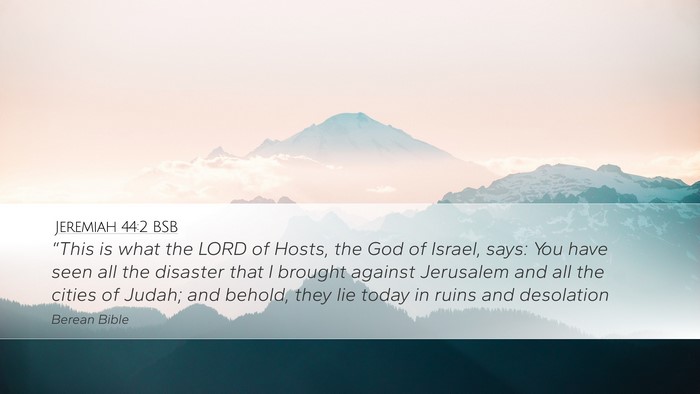 Jeremiah 44:2 BSB Desktop Wallpaper - “This is what the LORD of Hosts, the God of - Desktop Bible Verse Wallpaper