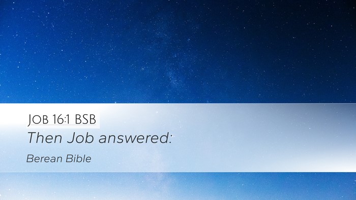 Job 16:1 BSB Desktop Wallpaper - Then Job - Desktop Bible Verse Wallpaper