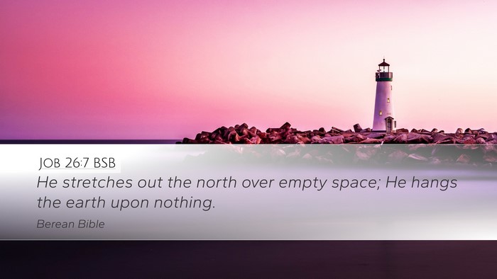 Job 26:7 BSB Bible Verse Image
