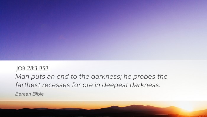 Job 28:3 BSB Bible Verse Image