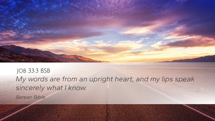 Job 33:3 BSB Bible Verse Image