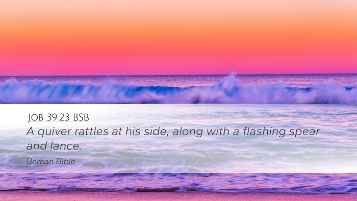 Job 39:23 BSB Desktop Wallpaper - A quiver rattles at his side, along with a - Desktop Bible Verse Wallpaper