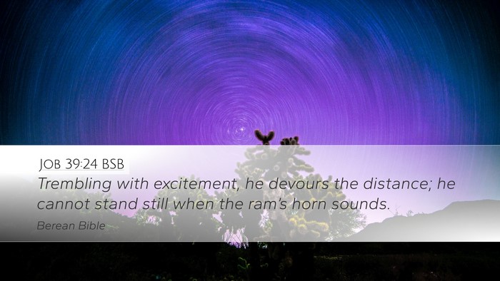 Job 39:24 BSB Bible Verse Image