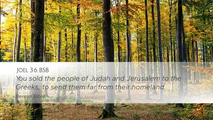 Joel 3:6 BSB Bible Verse Image