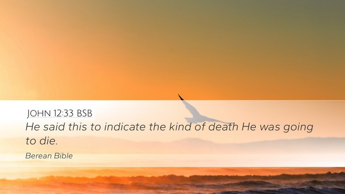 John 12:33 BSB Bible Verse Image
