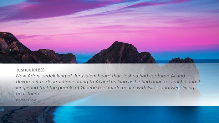 Joshua 10:1 BSB Bible Verse Image