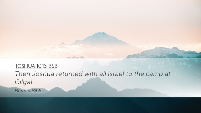 Joshua 10:15 BSB Desktop Wallpaper - Then Joshua returned with all Israel to the camp - Desktop Bible Verse Wallpaper